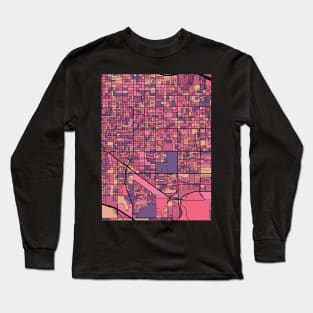 Tucson Map Pattern in Purple & Pink Long Sleeve T-Shirt